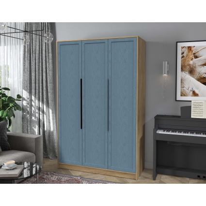 Шкаф распашной Тренд КТ-Ш3 (Дуб золотой ЛДСП/ Дуб лазурный ЛМДФ) Ш1360 В2128 Г547